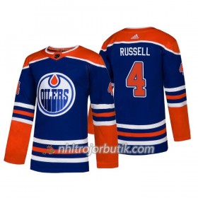 Män Ishockey Edmonton Oilers tröja Kris Russell 4 Alternate Adidas 2018-19 Authentic